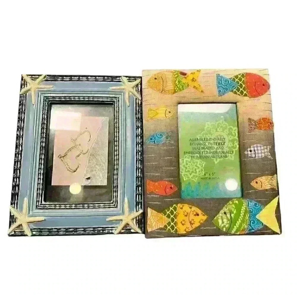 Coastal Tropical Picture Frames 4 x 6 Fish Starfish Tropical Decor - Picture 1 of 9